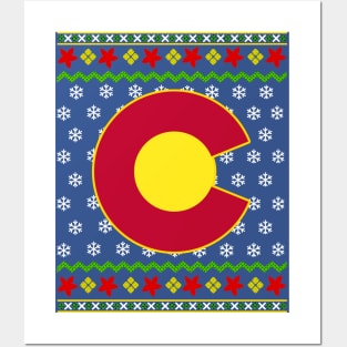 Ugly Christmas Colorado Flag Posters and Art